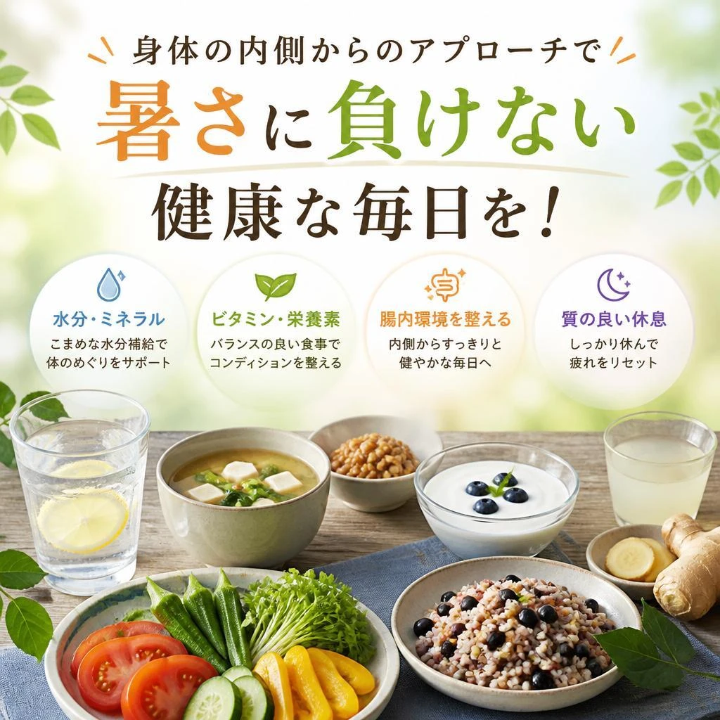 身体の内側からのアプローチで暑さに負けない健康な毎日を！